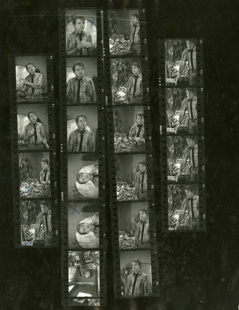 Contact sheet of Bacon in his 7 Reece Mews studio, London (1977) Photo and © Mayotte Magnus