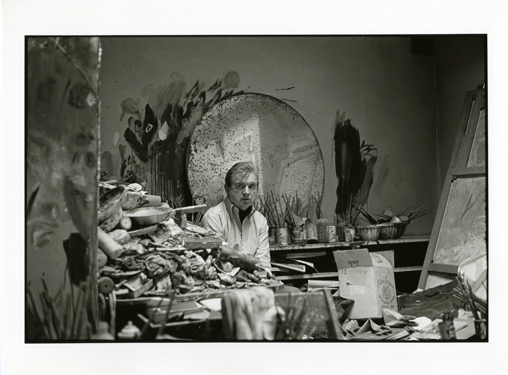 Francis Bacon in his studio, 7 Reece Mews, London (1977) Photo and © Jesse Fernandez