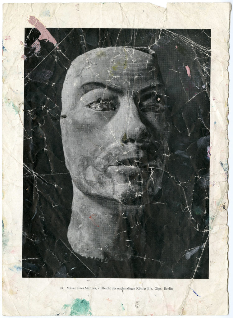 Image of a mask - page torn from a book found in Bacon's Parisian studio at 14 rue de Birague