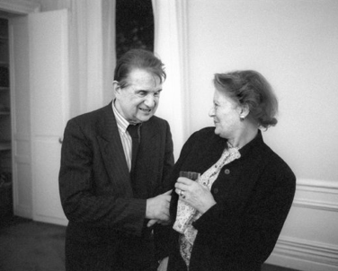 Francis Bacon and his sister Ianthe Knott at Bacon's Galerie Lelong exhibition in 1987 Photo and © Michel Nguyen MB Art Collection