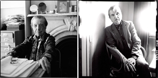 Two photos of Louise Bourgeois and Francis Bacon