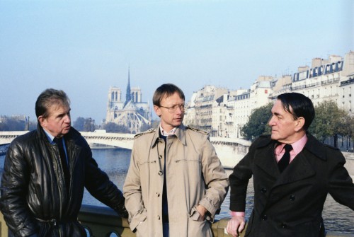 Francis Bacon with Denis Wirth-Miller and Reinhard Hassert, Paris, November 1983. Photo and © Eddy Batache