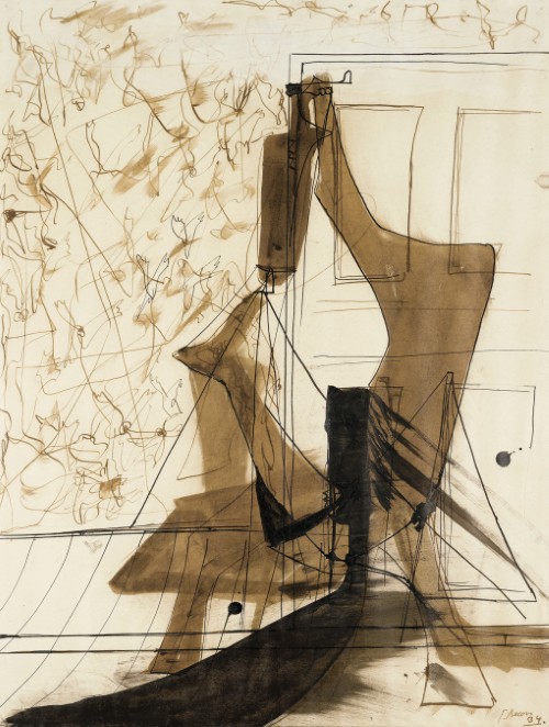 Francis Bacon, Coin de l’atelier, 1934, crayon et encre sur papier, collection particulière