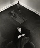 Erica Brausen before La Tauromachie (1953), by Germaine Richier, at the Hanover Gallery. Photo: Ida Kar © National Portrait Gallery, London