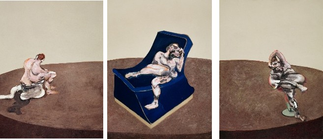 Francis Bacon, Three Figures in a Room, 1964, oil on canvas, Musée national d'art moderne, Centre Pompidou, Paris