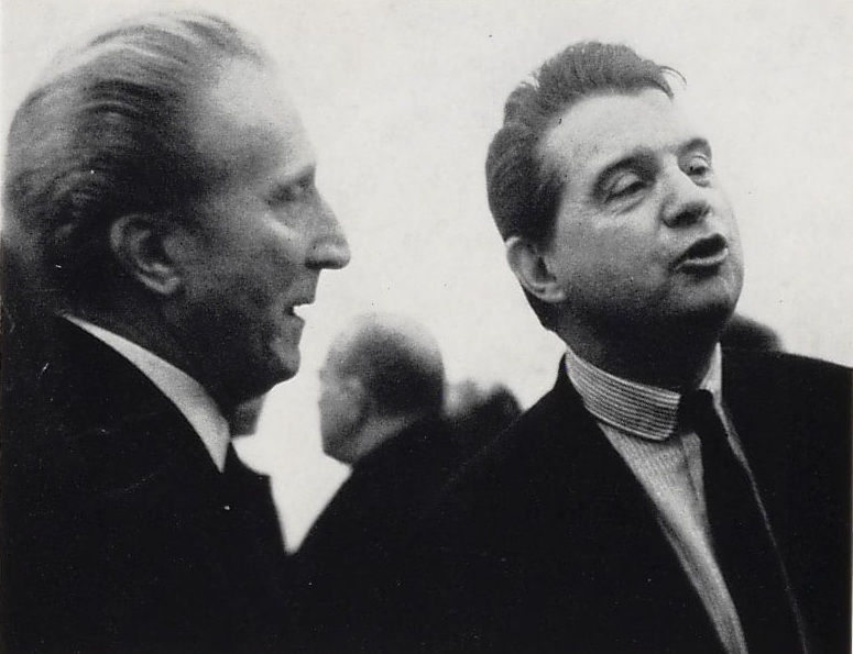 Aimé Maeght and Francis Bacon, Galerie Maeght, 1966, Photo: Claude Gaspari © Galerie Maeght