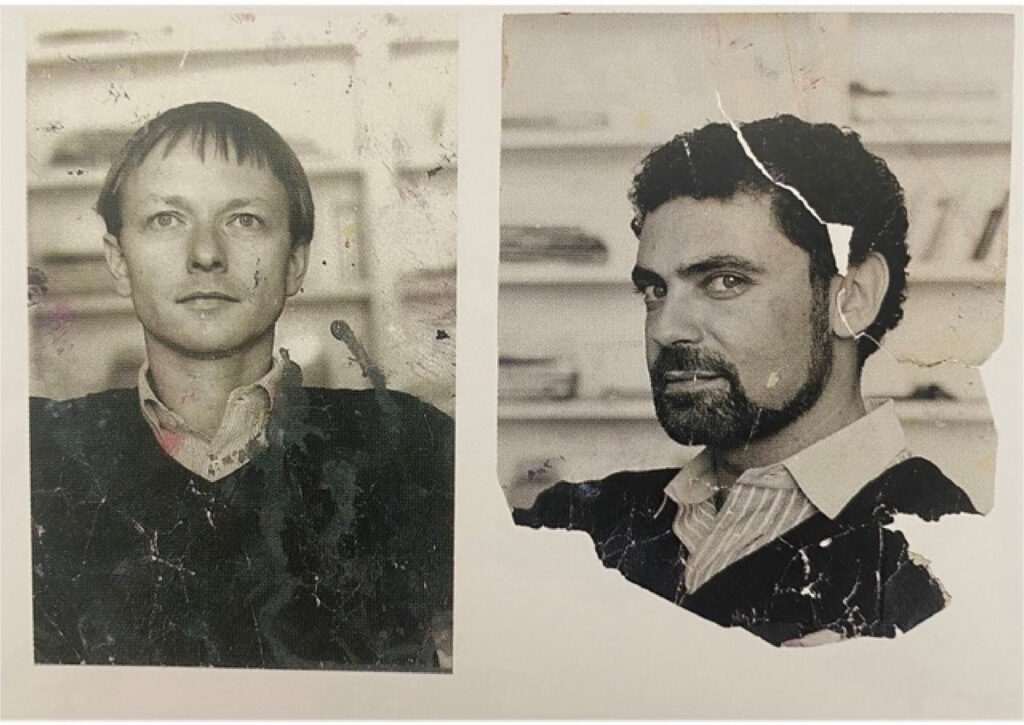 Portraits photographiques de Reinhard Hassert et d’Eddy Batache dans l’atelier de Francis Bacon, au 14, rue de Birague, à Paris, en 1979, photo : Raphaël Gaillarde, collection Hugh Lane Gallery, Dublin