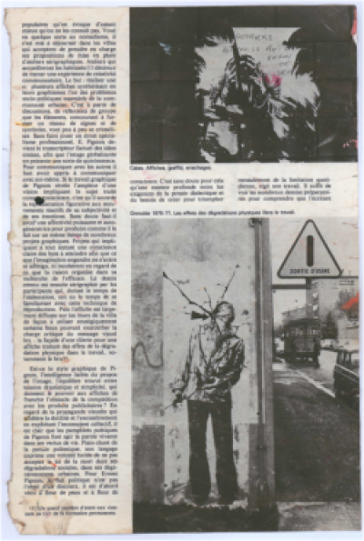 Une reproduction de l’œuvre de Ernest Pignon-Ernest Grenoble (1976). Les effets des dégradations physiques dans le travail. Collection: Dublin City Gallery The Hugh Lane